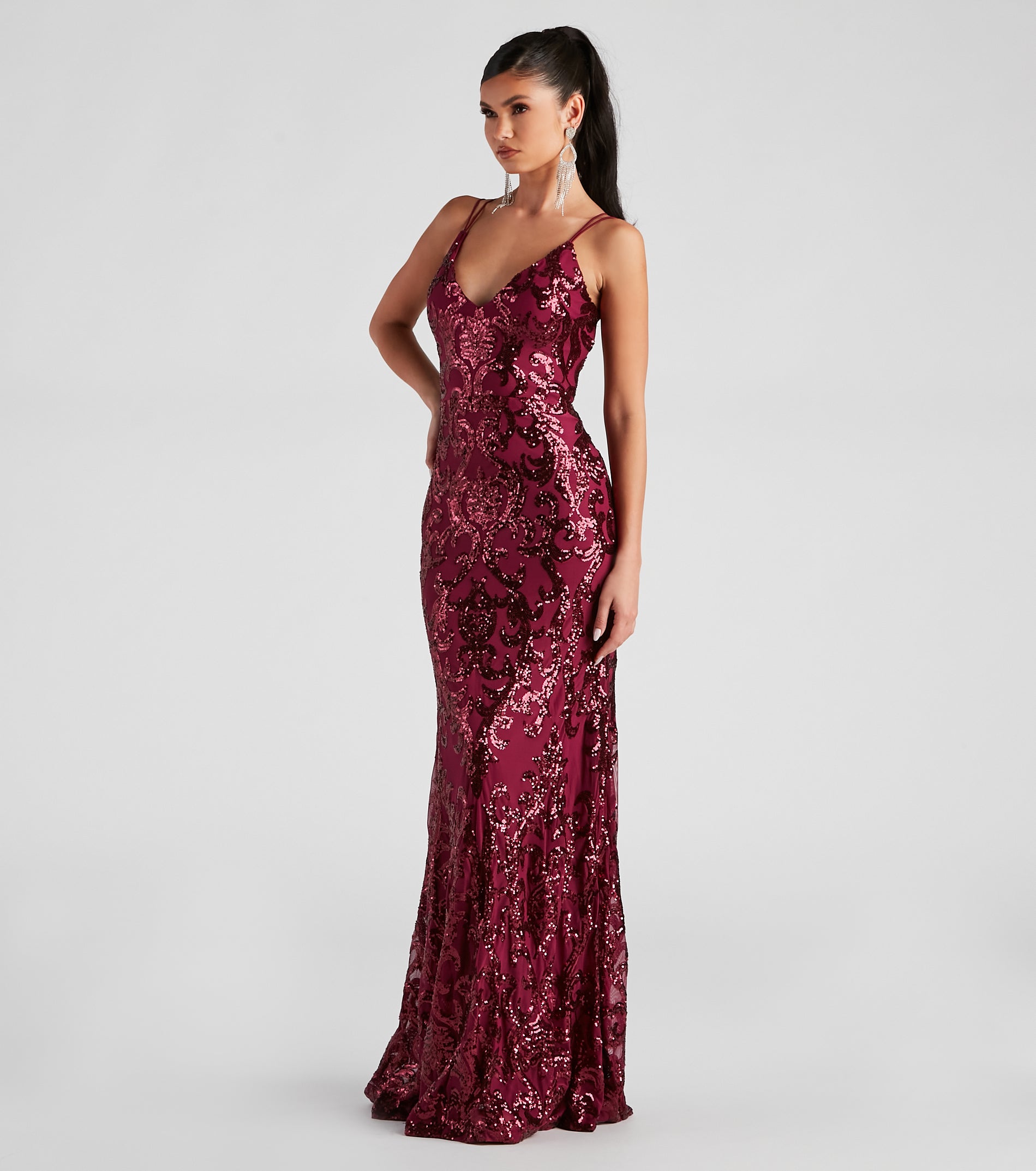 Lila Formal Open-Back Sequin Mermaid Dress