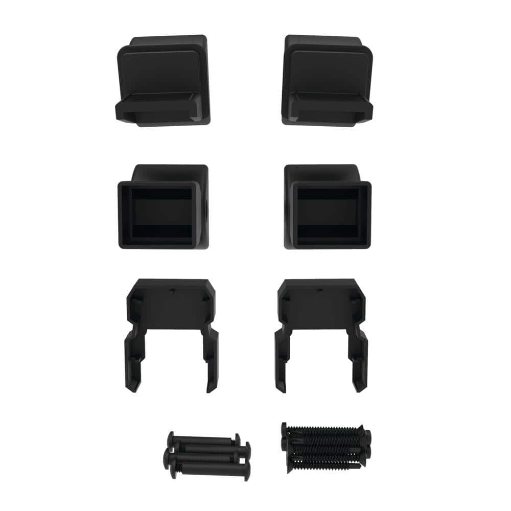 Barrette Outdoor Living VersaRail Classic Matte Black Aluminum Stair Bracket Kit (4-Piece) 73043069