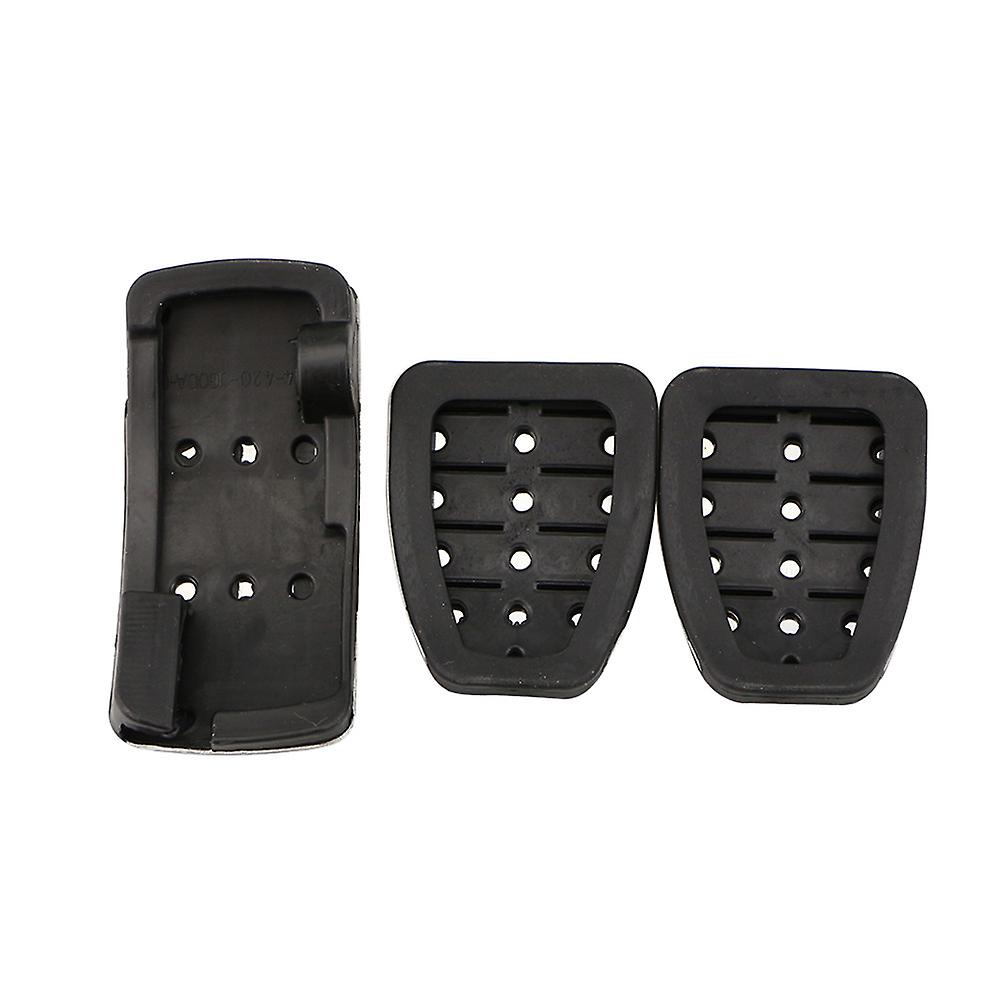 Car Foot Pedal Cover Fuel Brake Clucth Rest Pedal Pads At/mt For Nissan Black Silver At 2pcs