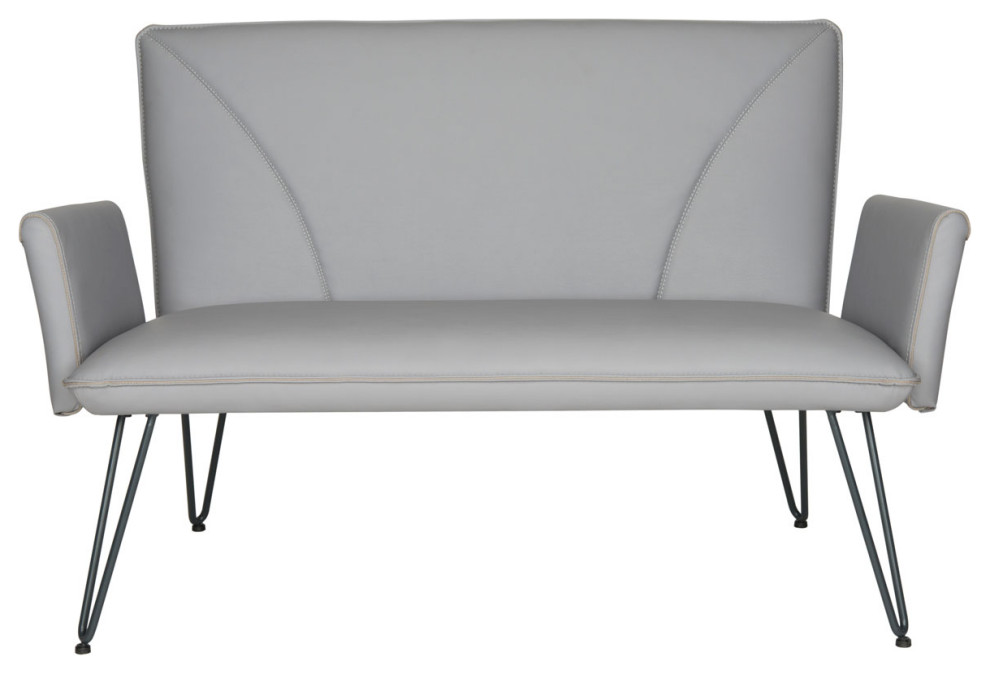 Hannah Settee Grey   Midcentury   Loveseats   by Peachtree Fine Furniture  Houzz