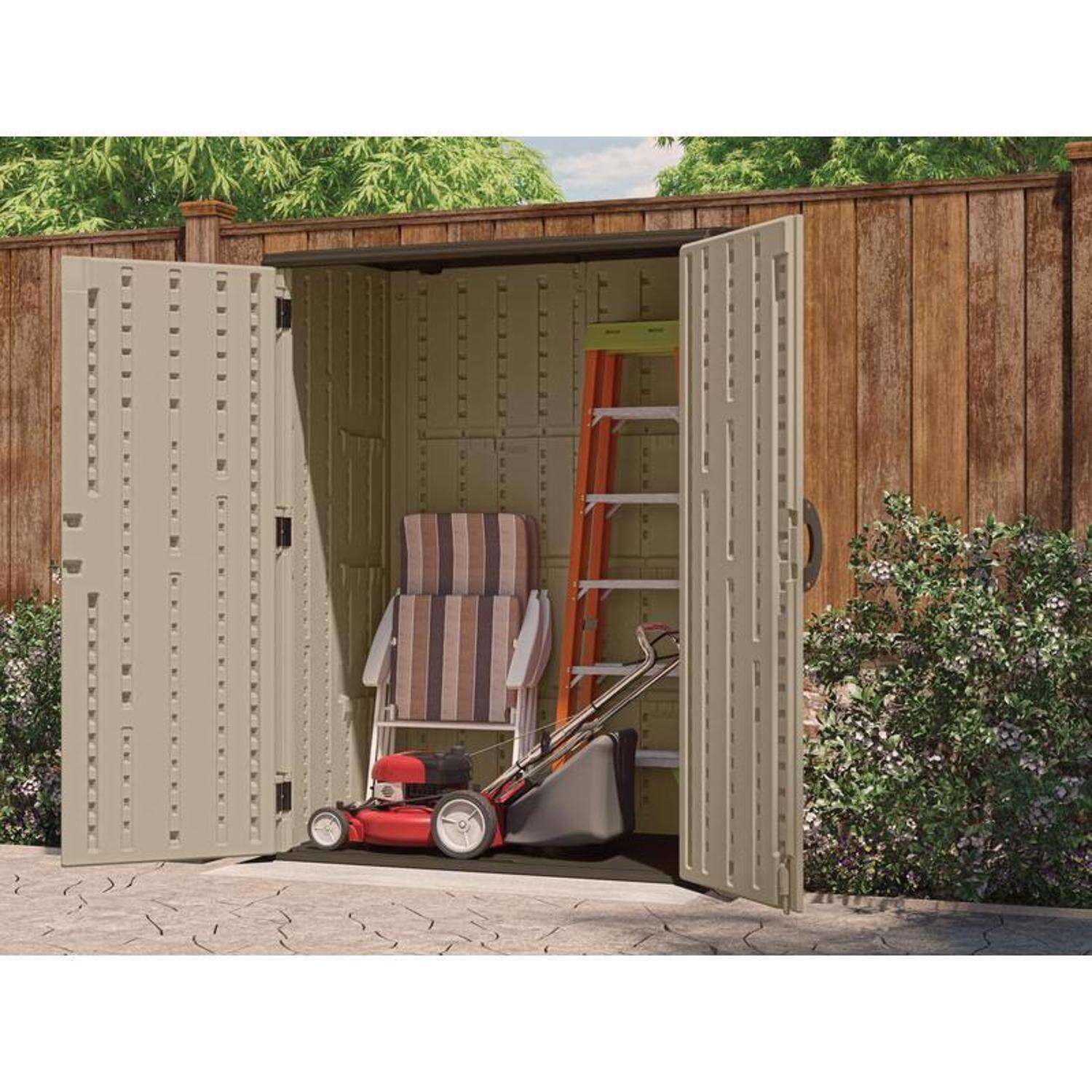 Suncast 4 ft. x 2 ft. Resin Vertical Storage Shed with Floor Kit