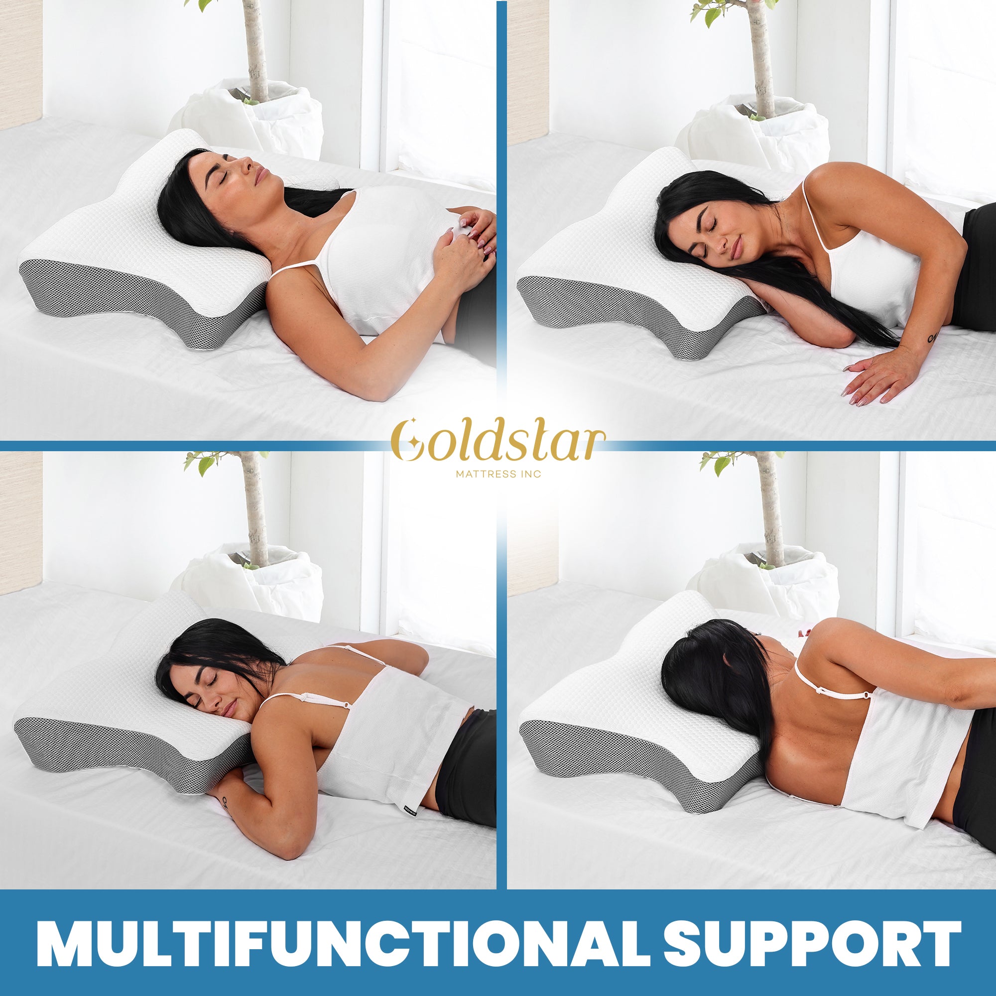 Indulgence Cervical Memory Foam Pillow - Contour Pillow with Multifunctional Support for Neck, Side, Back, and Stomach - 3D Ergonomic Pillow for Relieving Headache, Cervical Strain, Snoring, and More