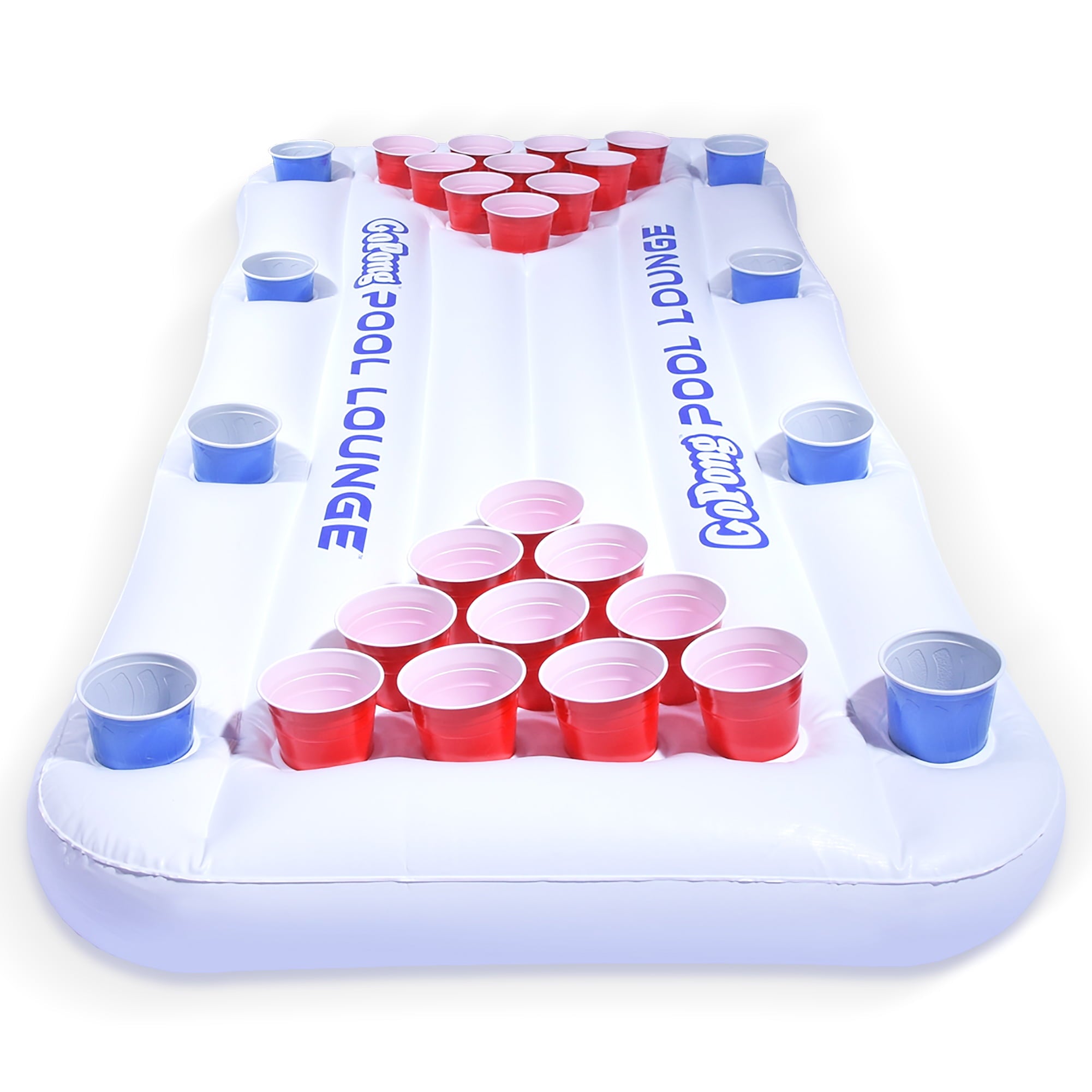 GoPong Pool Lounge 6' Inflatable Beer Pong Pool Float Table Game, White