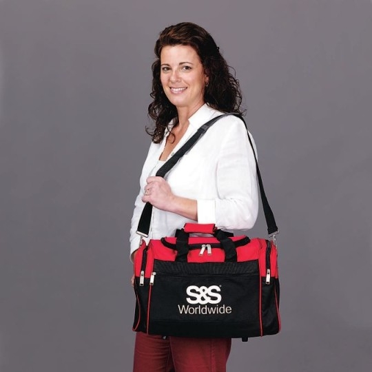 S S Worldwide Compact Duffel Bag  Red/Black with S...