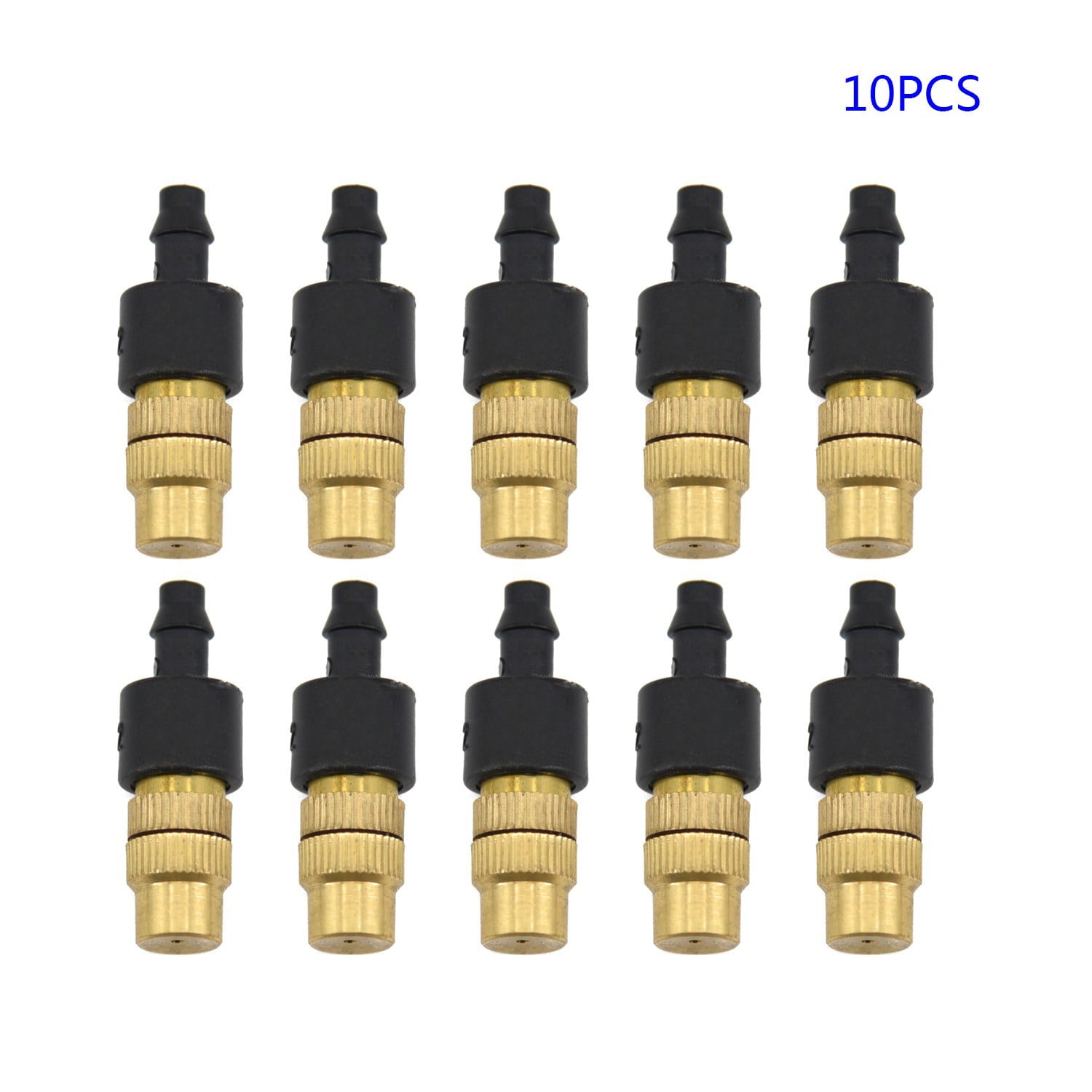 Yannee 10 Pcs Adjustable Brass Spray Misting Nozzle，Garden Cooling Irrigation Equipment for Lawn Vegetables Greenhouse