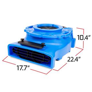 B-Air 14 HP Low Profile Blue Air Mover Blower Fan for Water Damage Restoration Carpet Dryer Floor BA-VL-25-BL