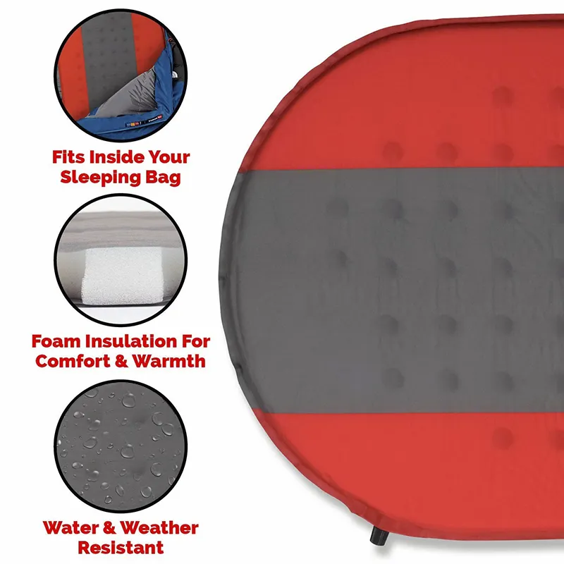 Inflating Camping Mat   Foam Sleeping Pad is 1.5 Inches Thick Perfect for Hiking  Backpacking  Travel