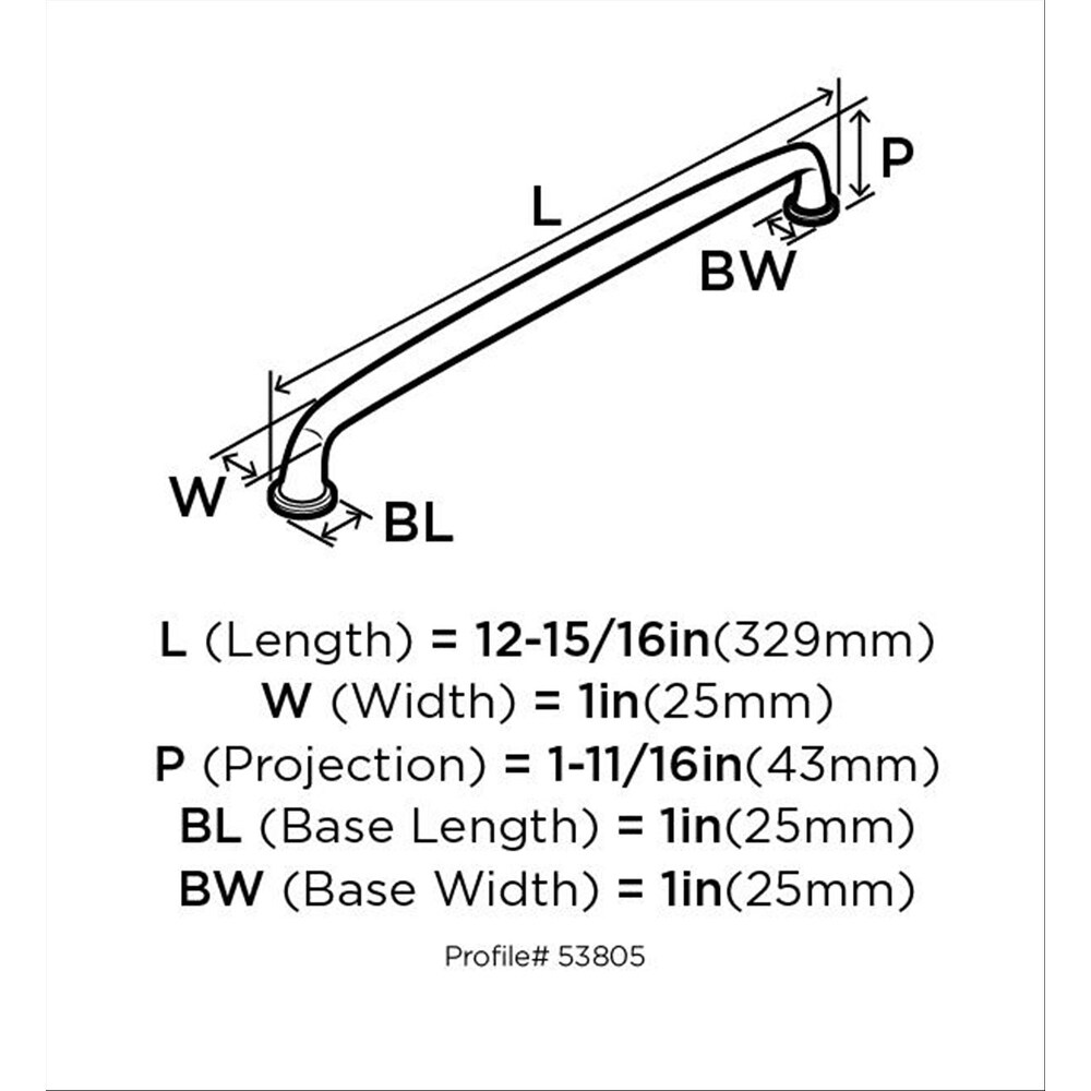 Kane 12 in (305 mm) Center to Center Golden Champagne Appliance Pull