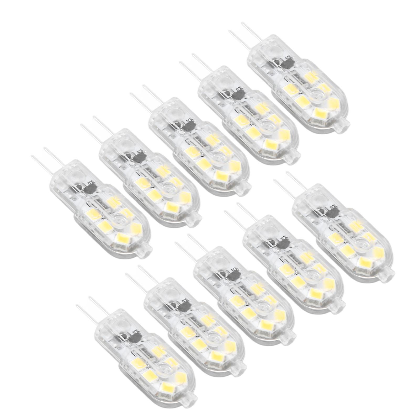 10Pcs G4 LED Bulb Brightness Dimming High Color Rendering Transparent Shell Light Bulbs for Landscape Lights DC 12V White Light