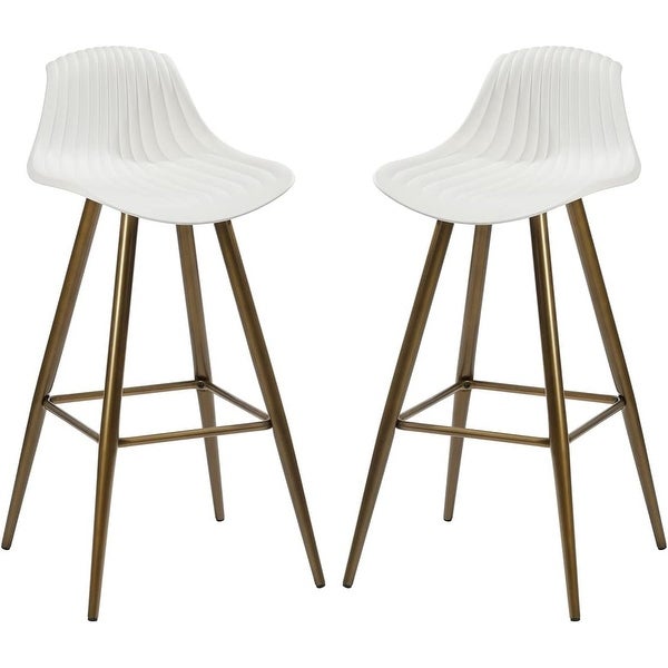 29.3 Inch Set of 2 Counter Height Barstools with Backrest Footrest