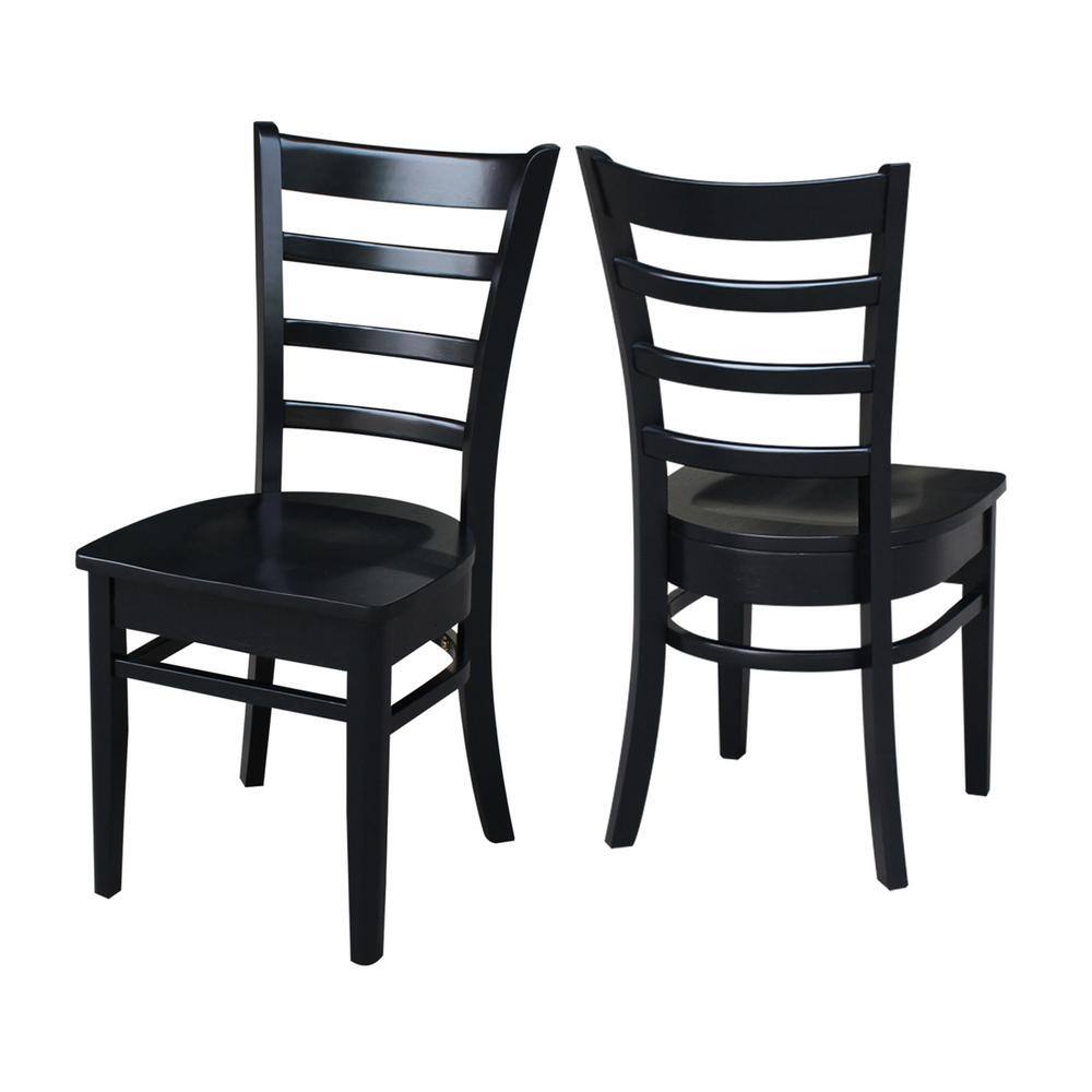 International Concepts Emily Black Wood Dining Chair (Set of 2) C46-617P