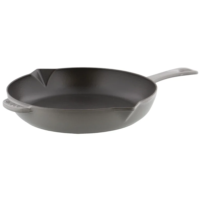 Staub 1222618 Cast Iron 10-inch Fry Pan - Graphite Grey， Made in France