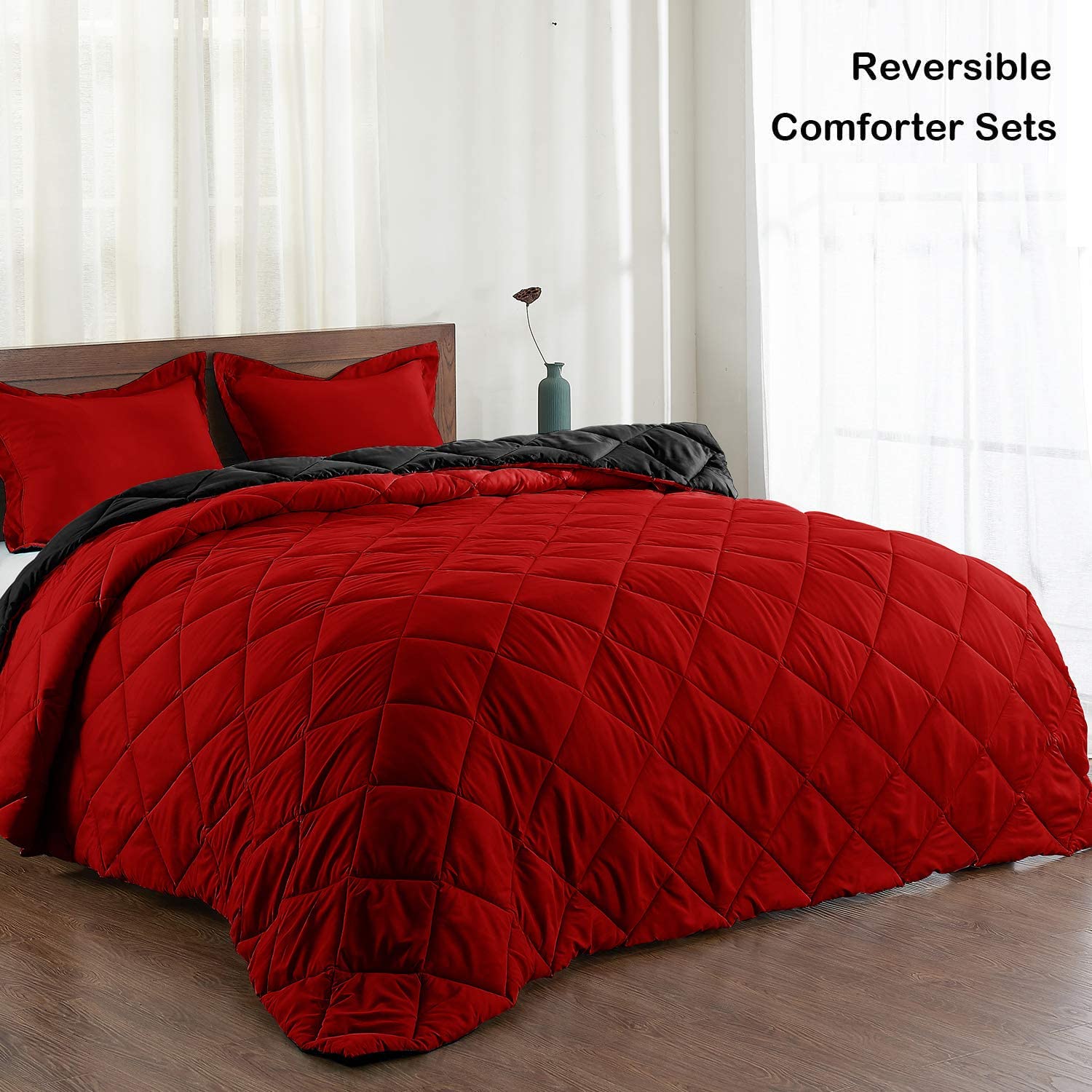 Down Alternative Reversible 3 pcs Comforter Set