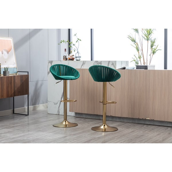 Kitchen Bar Chairs Velvet Bar Stools Set of 2 Barstools - 19.69 *18.11 *38.58