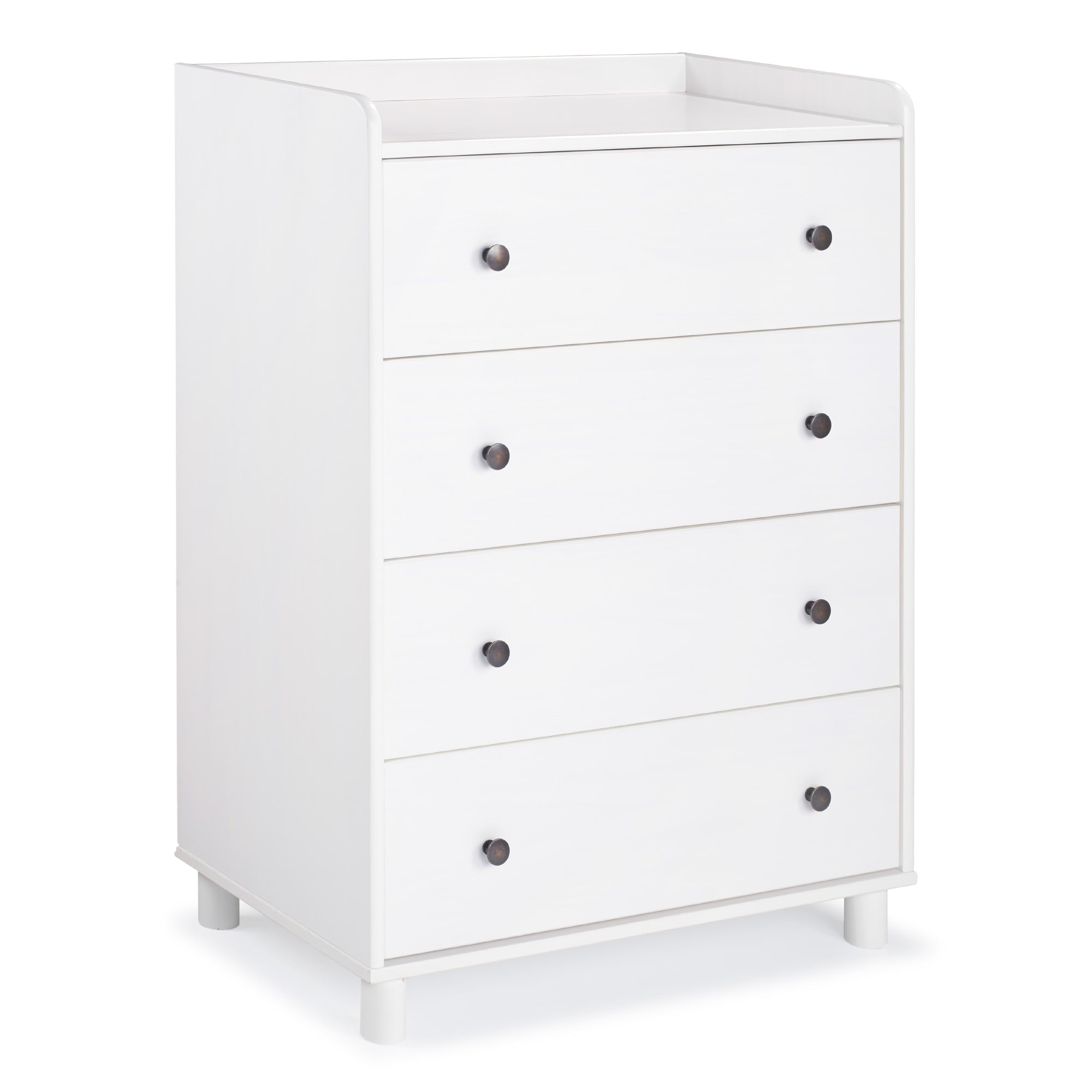 Manor Park Mid Century Modern Tray Top 4 Drawer Dresser, White