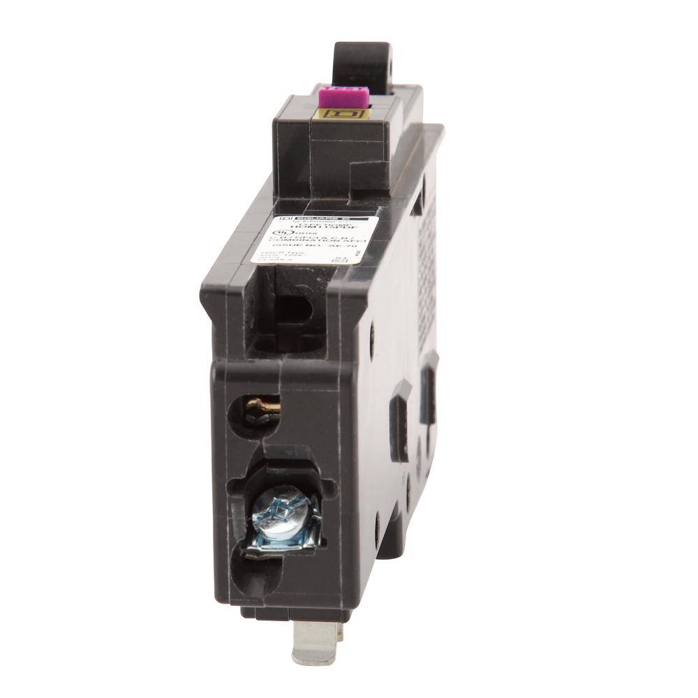 Square D Homeline 15 Amp Single-Pole Plug-On Neutral Dual Function (CAFCI and GFCI) Circuit Breaker HOM115PDFC