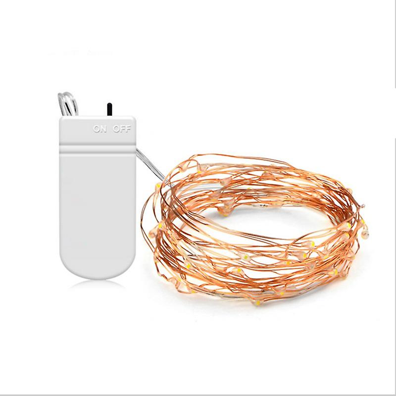 2m 20 Led String Fairy Lights Warm White Battery Powered Copper Wire Wedding Dec