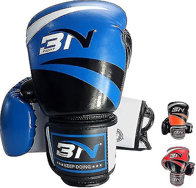 Men's And Women's Boxing Gloves Boxing Training Gloves Set Kickboxing Gloves Mma Muay Thai Backup Training Blue 10oz