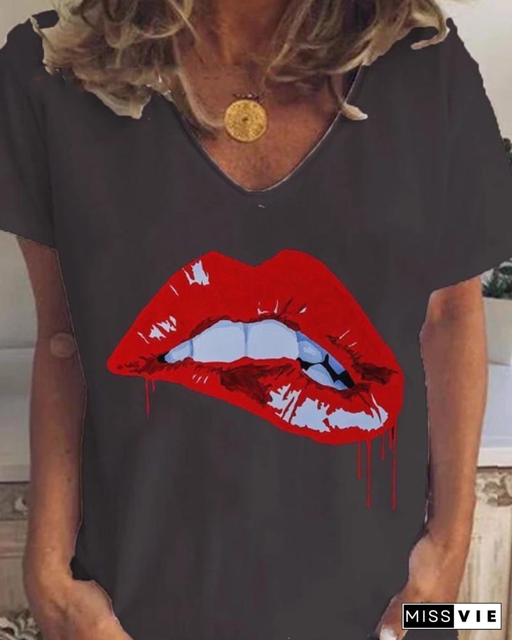 Lip Print T-Shirt P13286