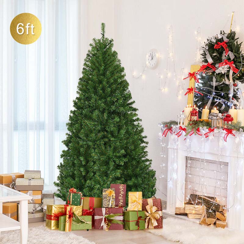 Premium Hinged Prelit Artificial Christmas Tree with Multi-Color LED Lights, 11 Lighting Modes, Metal Stand