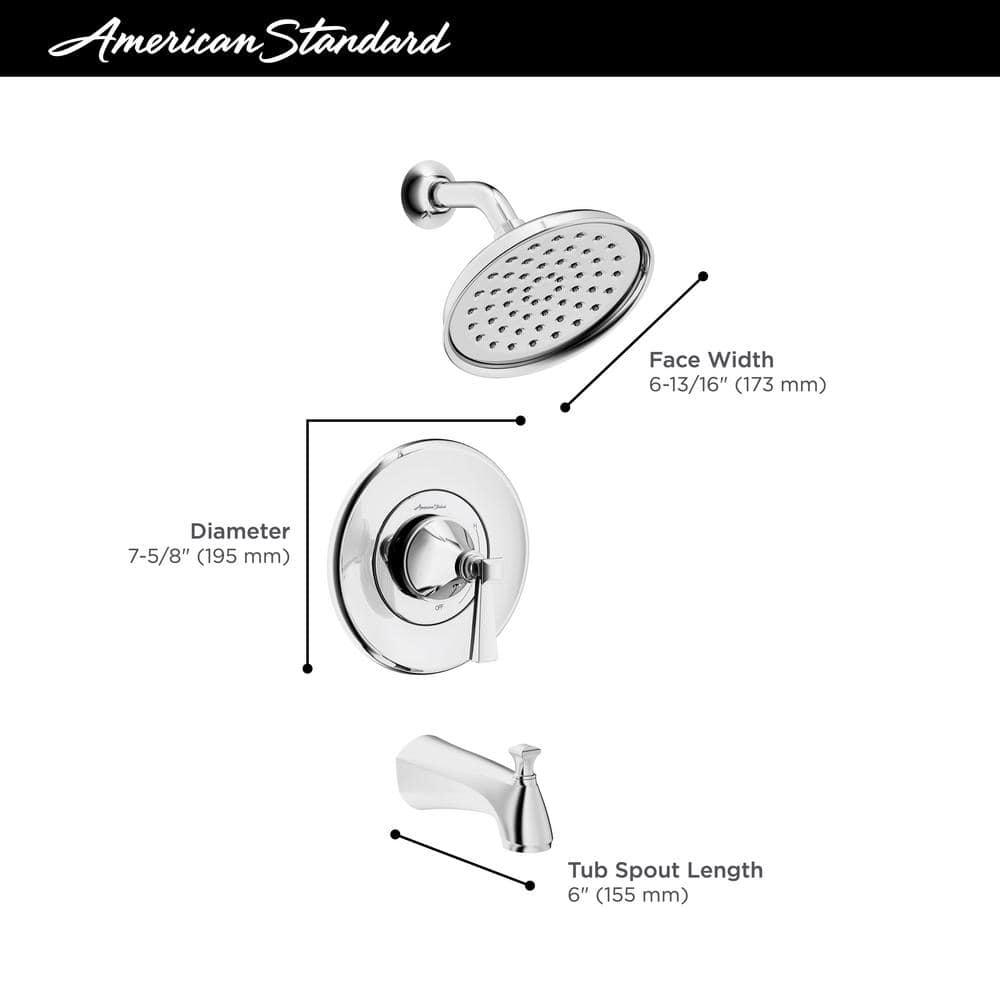 American Standard Rumson SingleHandle 1Spray Tub and Shower Faucet with 18 GPM in Matte Black