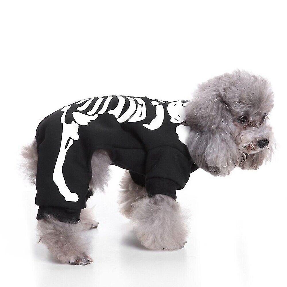 Dog Cat Halloween Christmas Party Skeleton Printed Costumes，funny Pet Cosplay Clothes Gifts