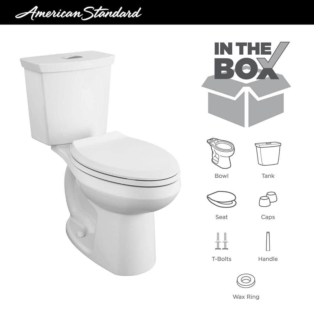 American Standard Cadet 3 in Tall Height 2piece 10 16 GPF Dual Flush Elongated Toilet in White Seat Included