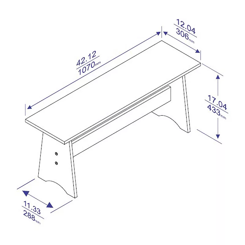 Linon Linson Large Backless Bench