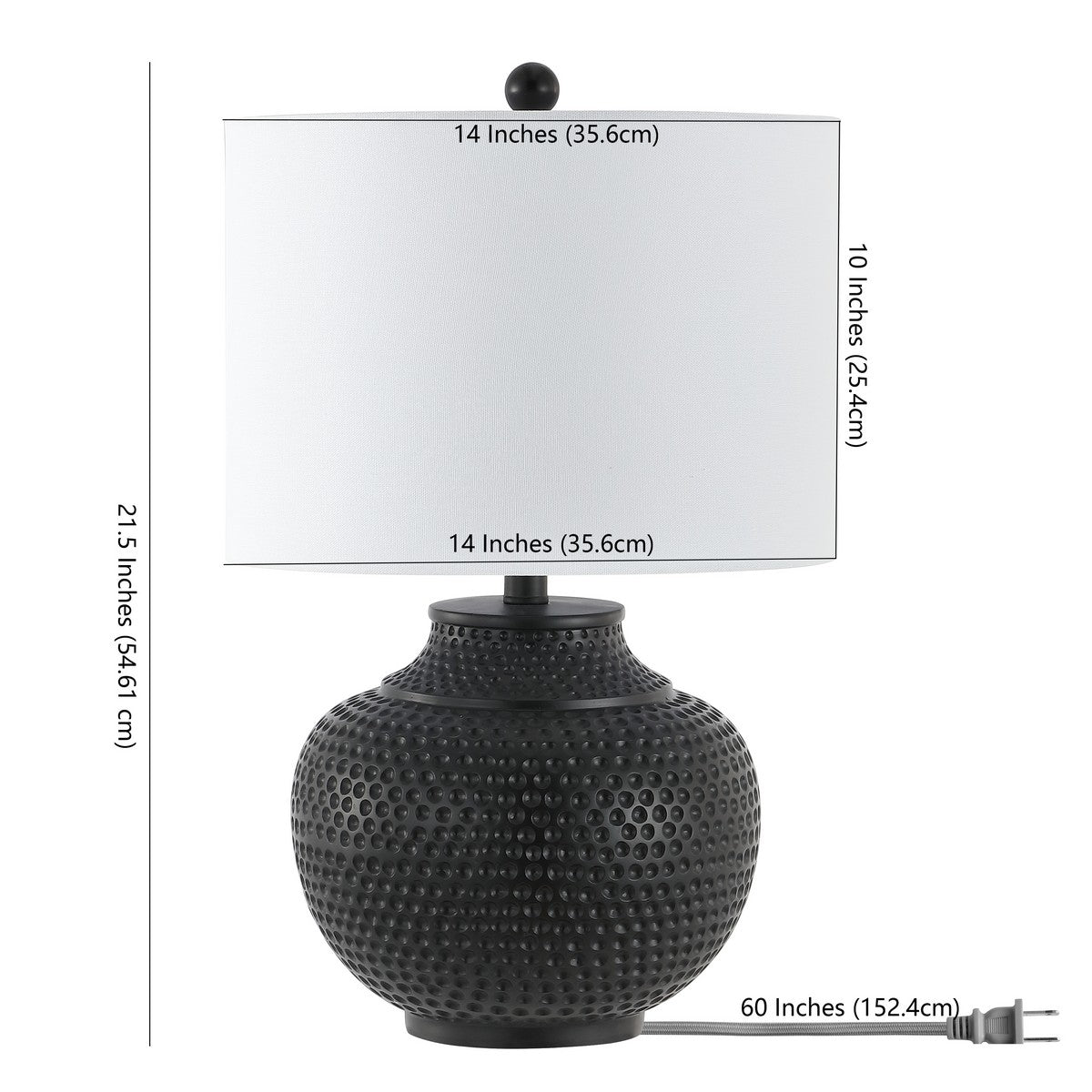 SAFAVIEH Hemper 21.5 in. Ancient Inspirations Table Lamp, Matte Black