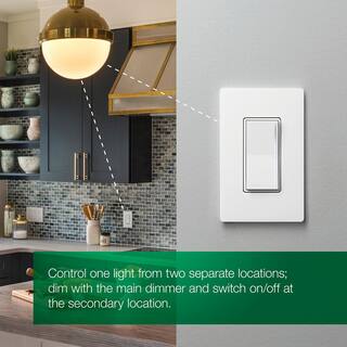 Lutron Sunnata Touch Dimmer Switch wWallplate for LED Bulbs 150W3 Way or Multi Location White (STCL-6PKMRW-WH) (6-Pack) STCL-6PKMRW-WH