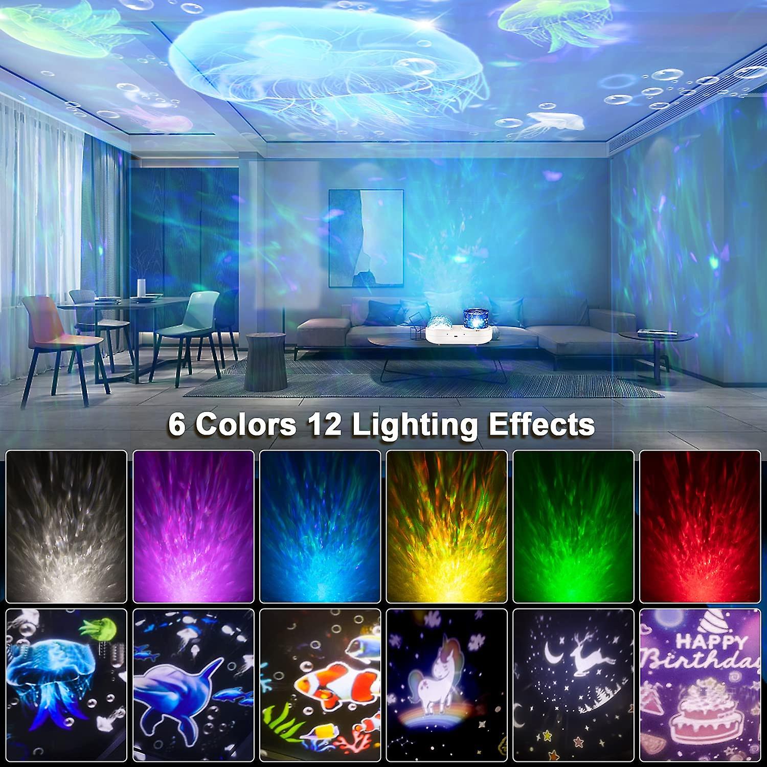 Starry Galaxy Projector Night Lights 360 Rotating Kids Night Lamp Ocean Wave Projector For Baby Adults Bedroom Home Party Decor