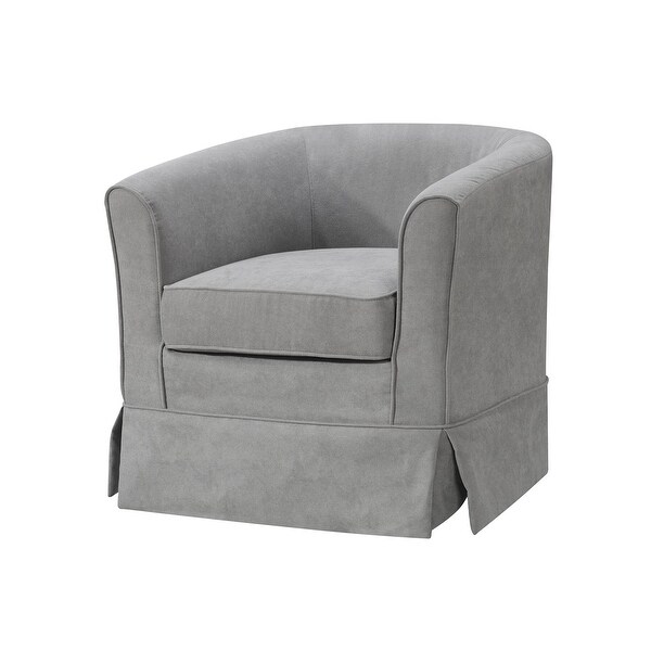 Woven Upholstered Swivel Barrel Chair