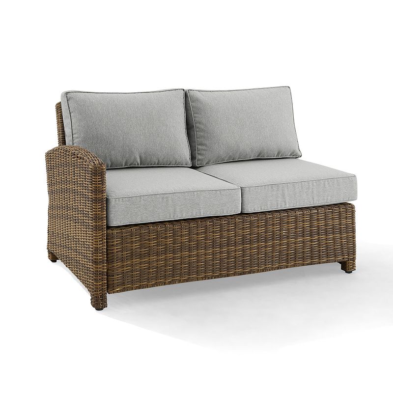 Crosley Bradenton Patio Wicker Sectional Left Side Loveseat Couch