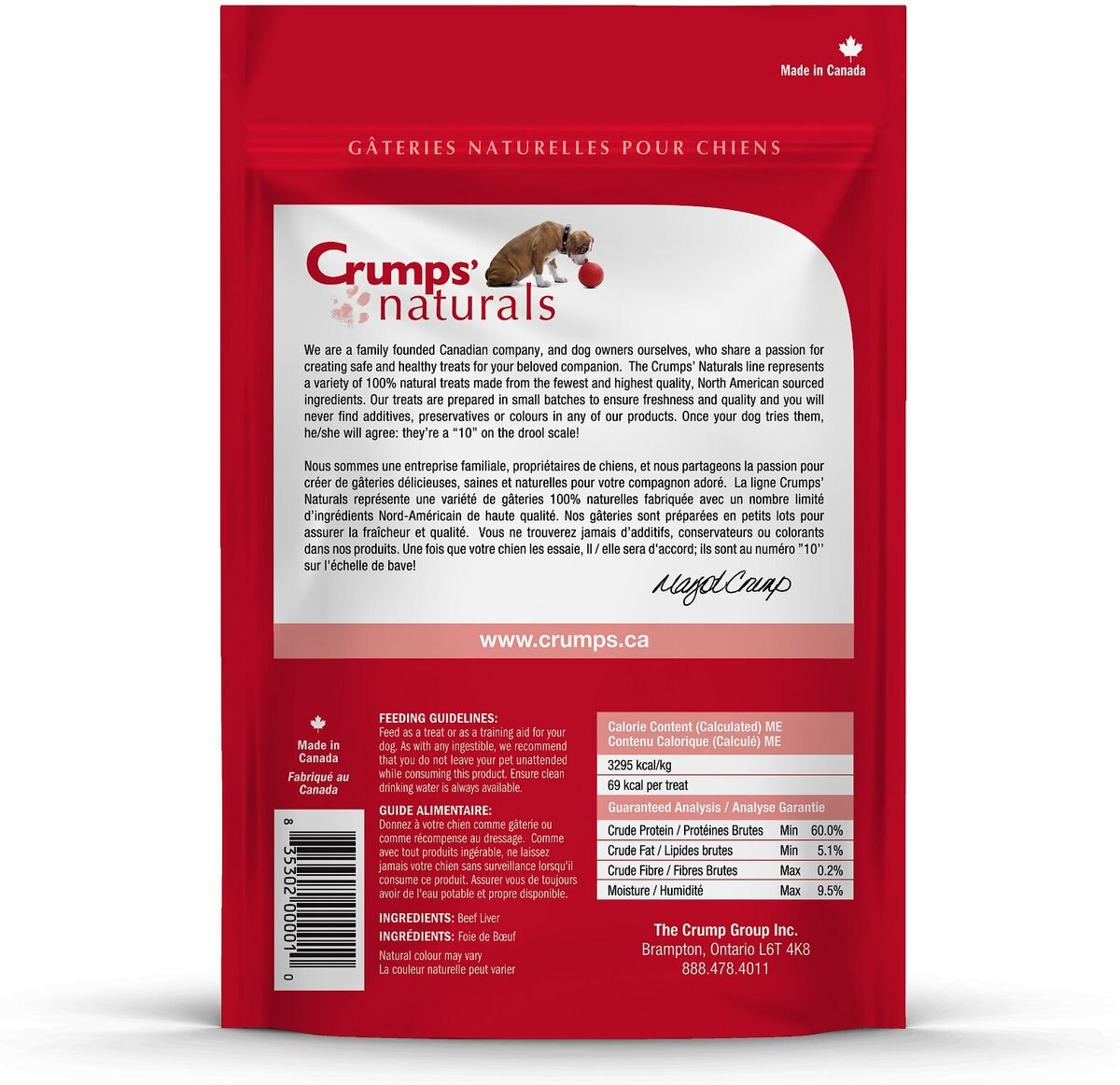 Crumps' Naturals Traditional Liver Fillets Grain-Free Dog Treats