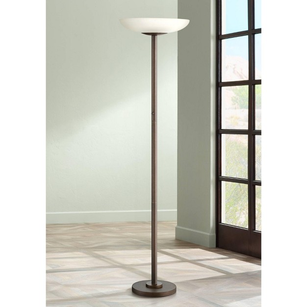 Tall Oil Rubbed Bronze Led Frosted Glass Shade For Living Room Bedroom Home