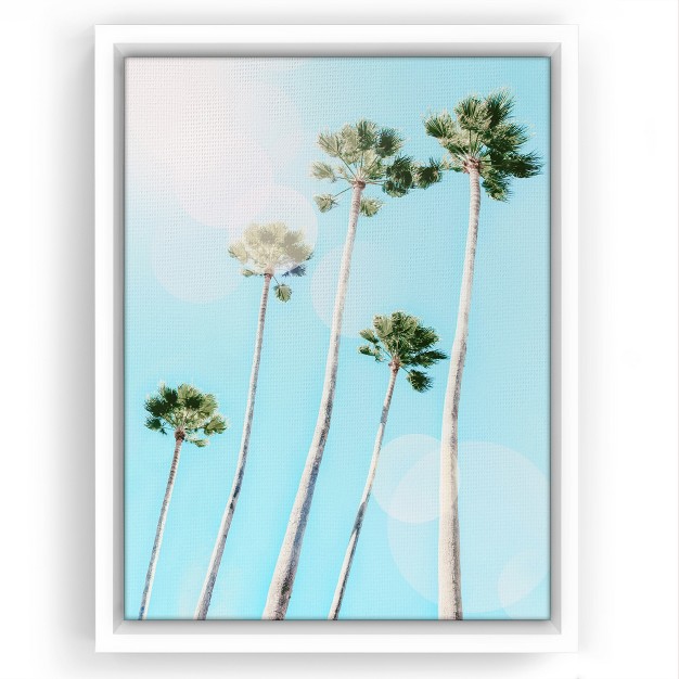 Americanflat Summer Palms By Gal Design Floating Canvas Frame Modern Wall Art Decor