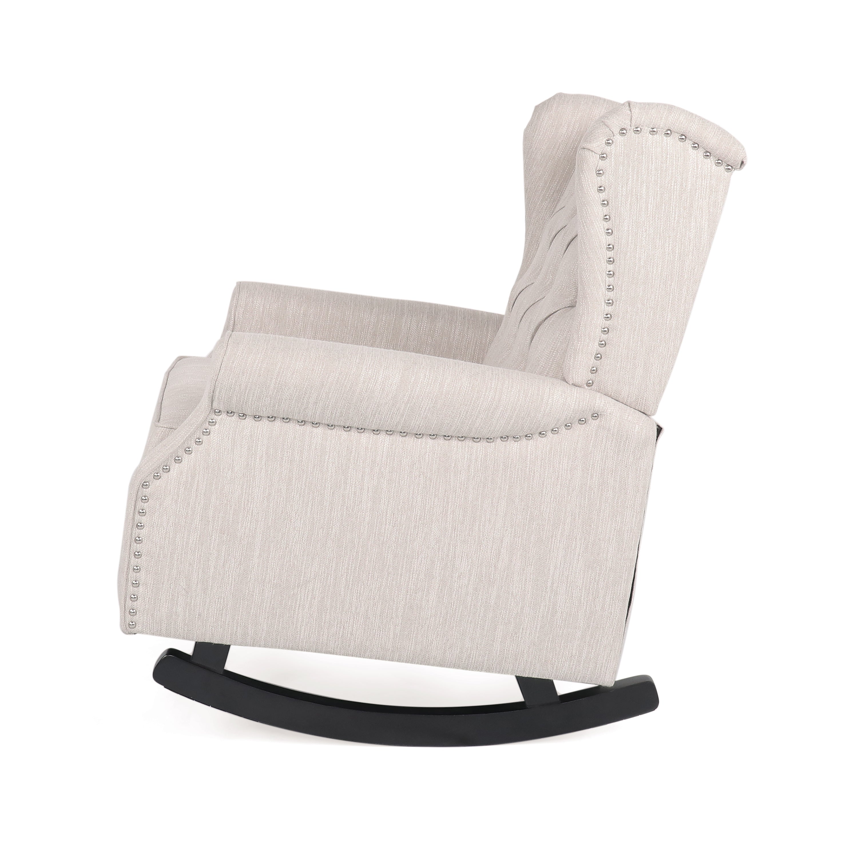 Sheila Contemporary Fabric Tufted Wingback Rocking Chair