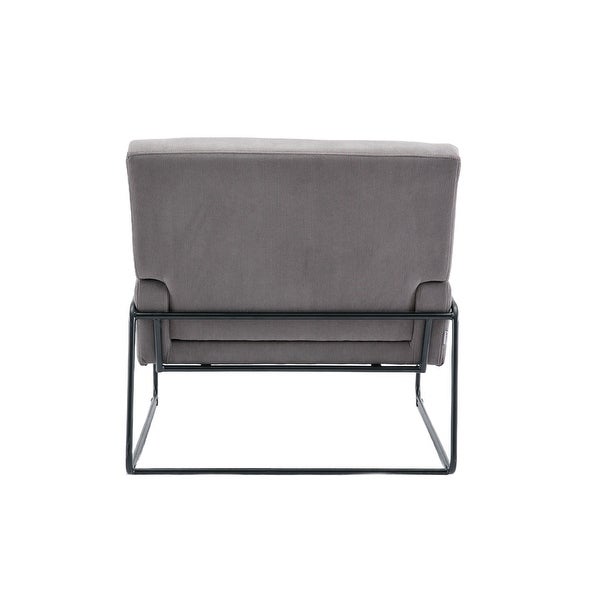 Modern Industrial Slant Armchair with Metal Frame