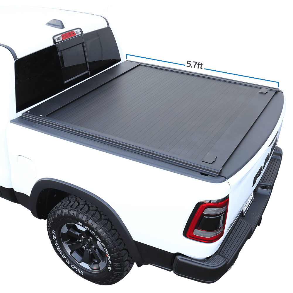 For 2009-2022 Dodge Ram 1500 5.7 FT Short Bed No RamBox Syneticusa Aluminum Waterproof Retractable Hard Tonneau Cover