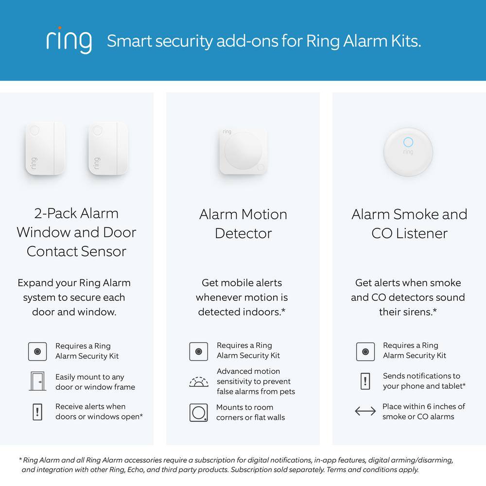 Ring Alarm Wireless Security System 8 Piece Kit (2nd Gen) 4K18SZ-0EN0