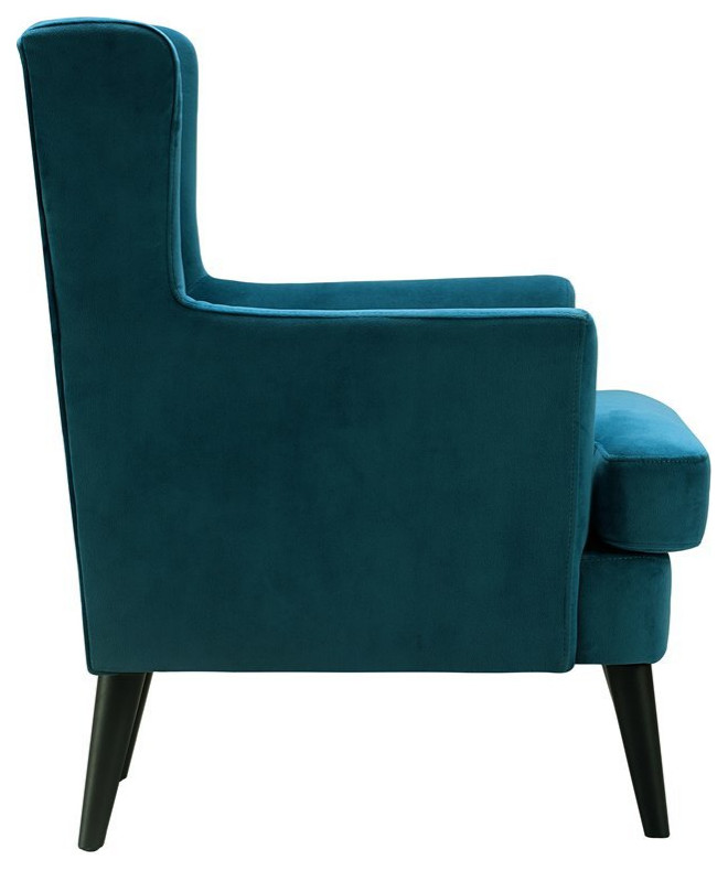 Home Square 2 Piece Tufted Velvet Accent Chair Set in French Teal Blue   Midcentury   Armchairs And Accent Chairs   by Homesquare  Houzz