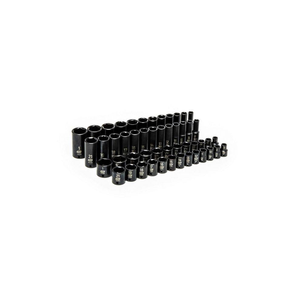 GEARWRENCH 38 in. and 12 in. Drive 6-Point SAEMetric Standard  Deep Master Impact Socket Set (149-Piece) 85870