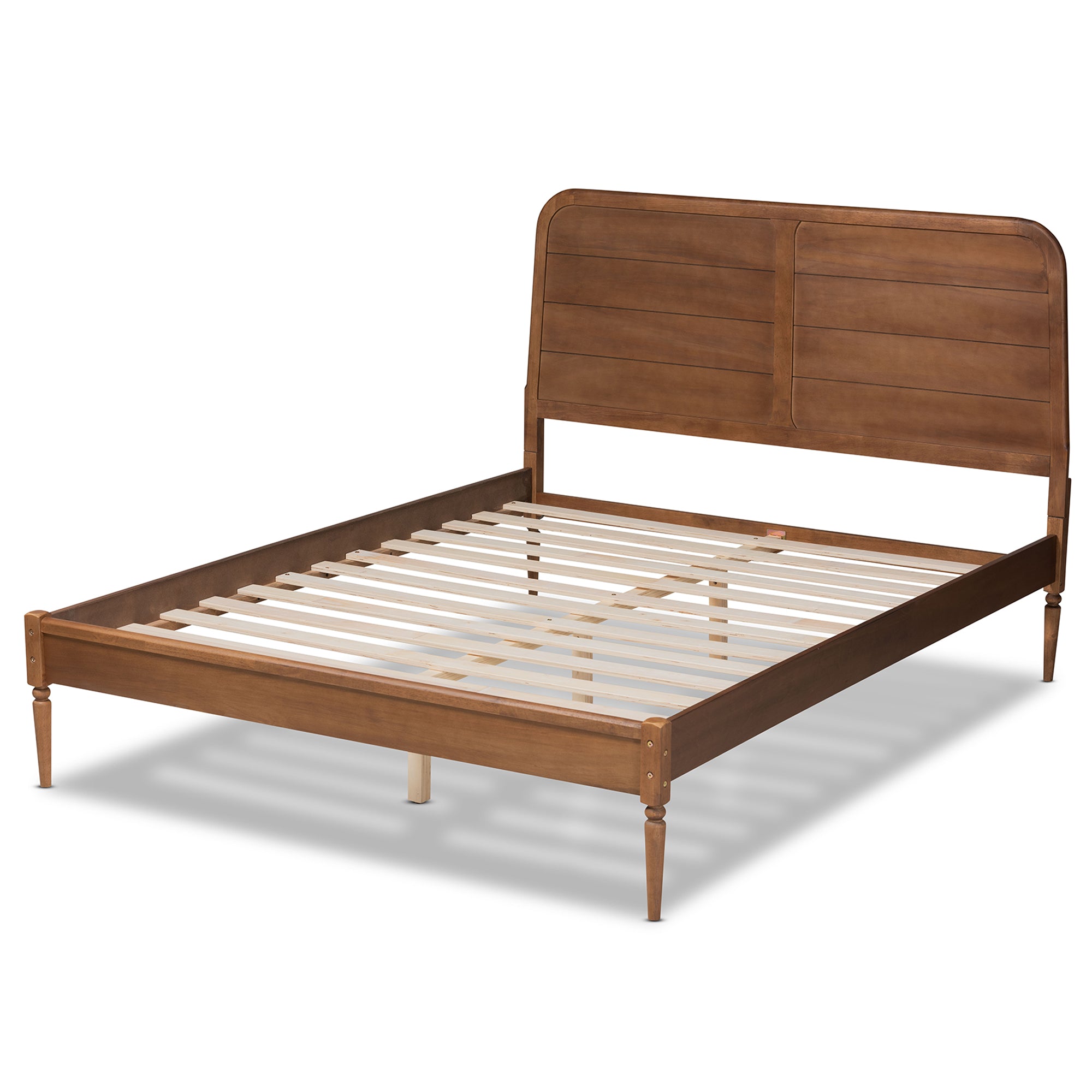 Baxton Studio Kassidy Classic and Traditional Walnut Brown Finished Wood King Size Platform Bed