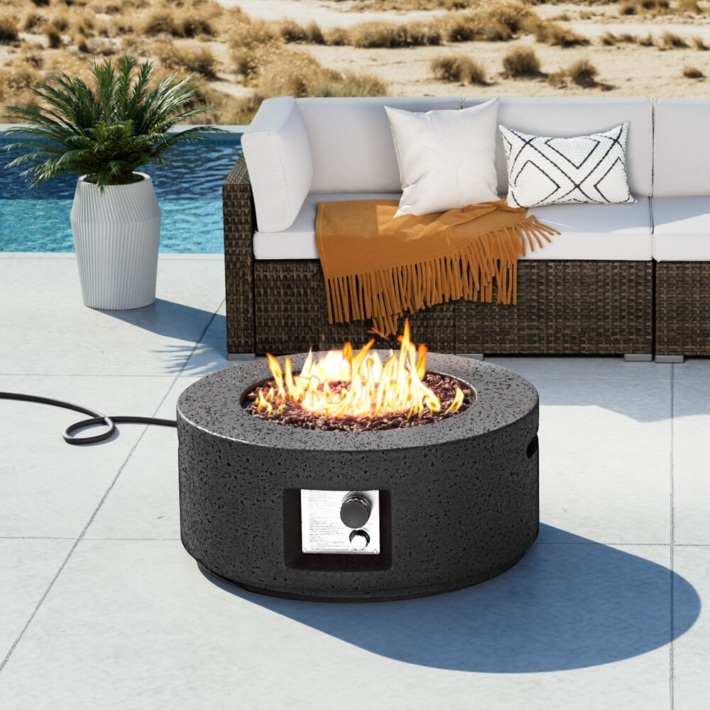 COSIEST Outdoor Patio Round Propane Firepit  40000BTU   28\