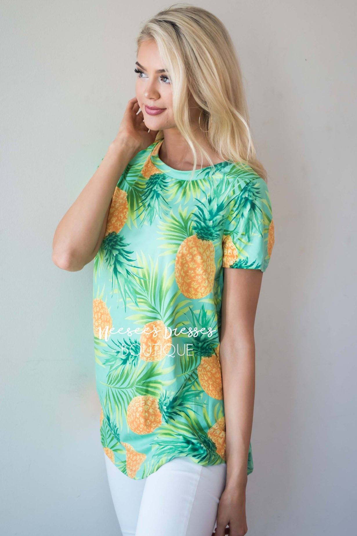 Tropical Vibes Only Pineapple Top