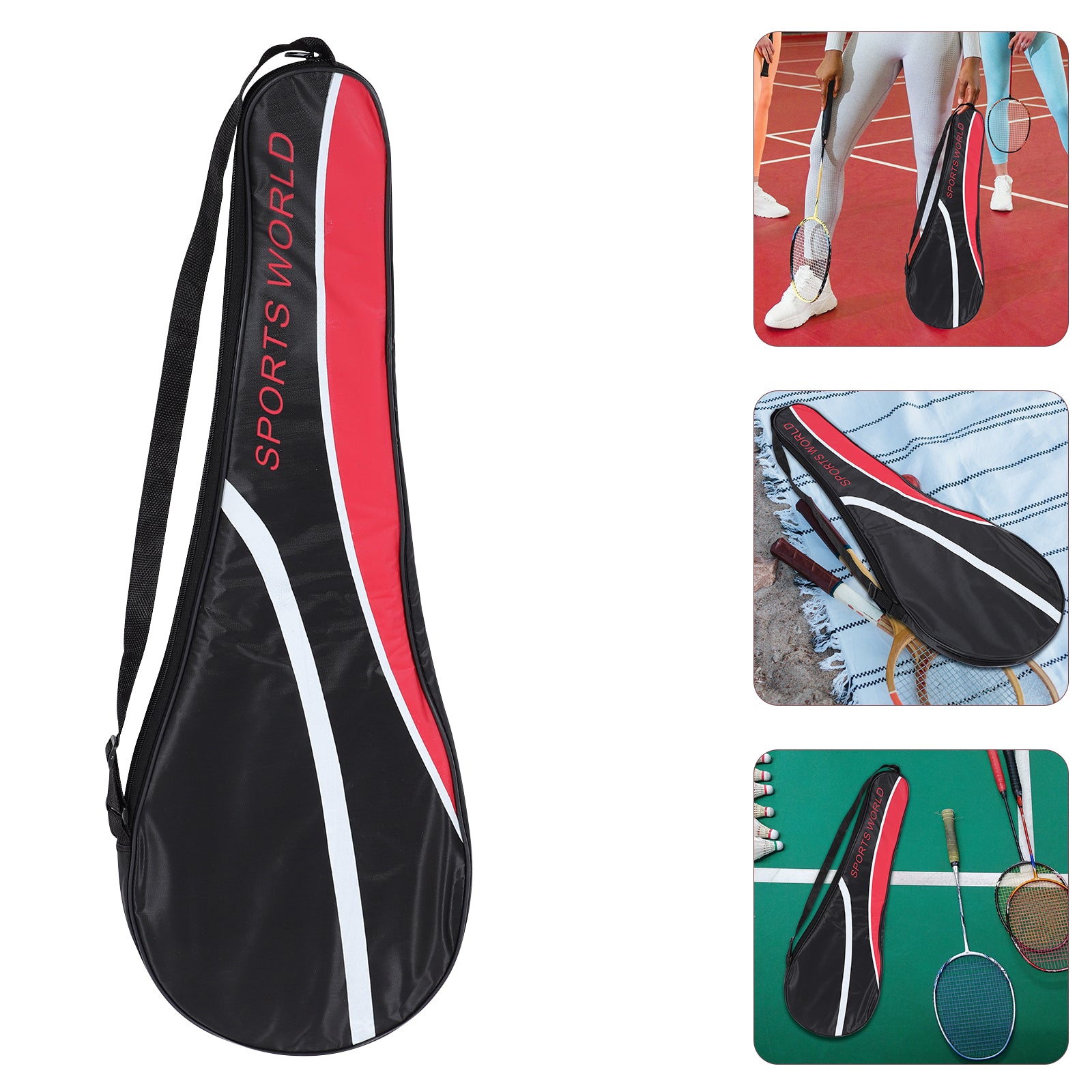 Homemaxs Badminton Bag Racket Shoulder Racquet Cover Tennis Bags Case Storage Pouch Holder Oxford Cloth Kit Sports Supply