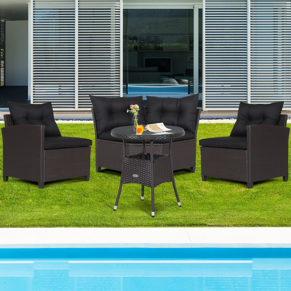 Costway 74825391 4 Pieces Patio Rattan Furniture S...