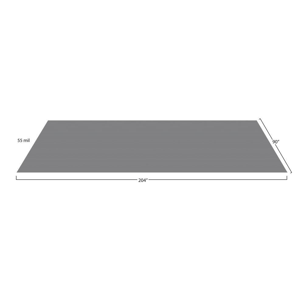 G-Floor Rib 7.5 ft x 17 ft Slate Grey Vinyl Garage Flooring Cover and Protector GF55RB717SG