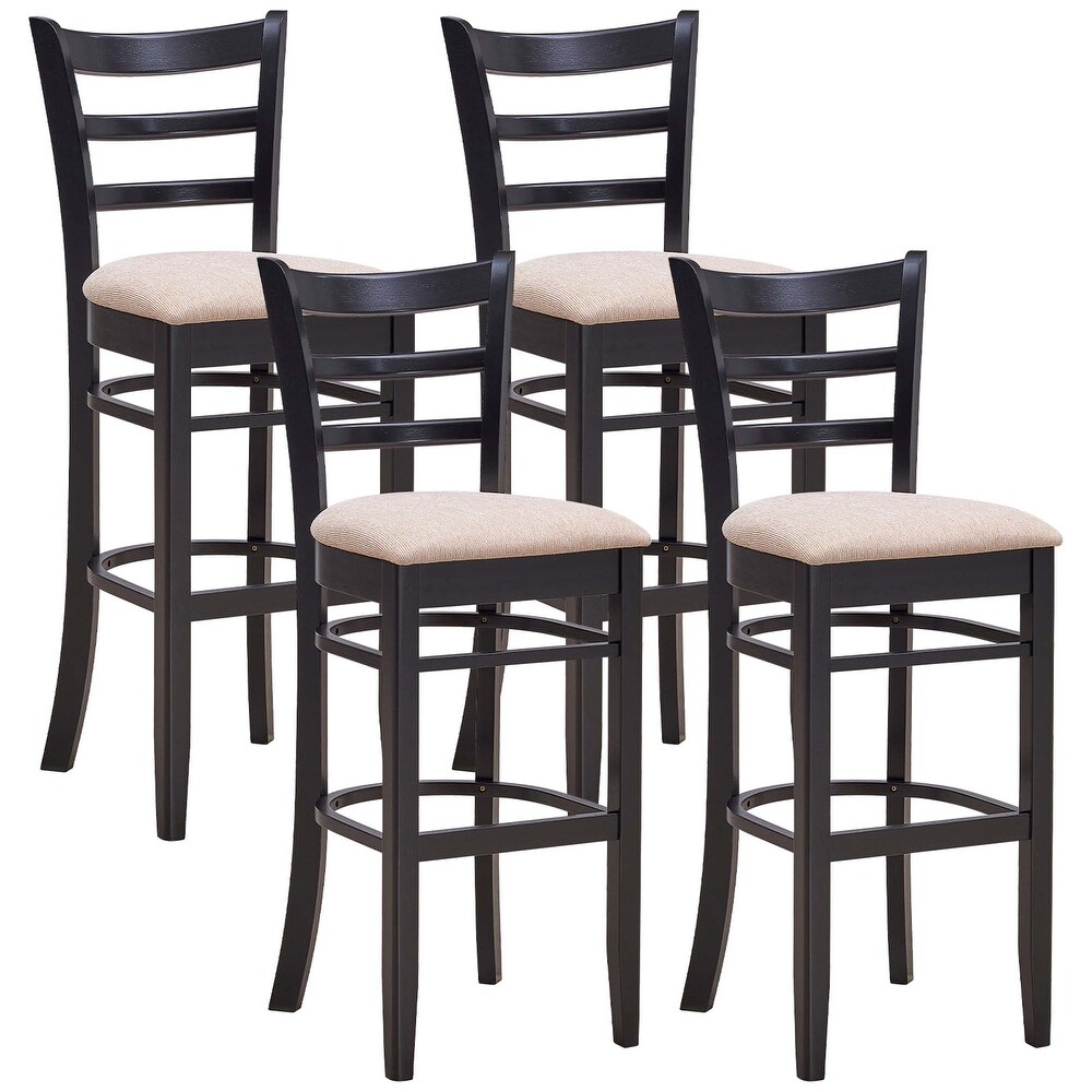 Set of 4 Bar Stools 31'' Kitchen Dining Chairs with Ergonomic Design