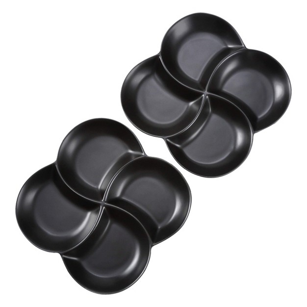 Bruntmor 8 5 x27 x27 Ceramic 4 section Stackable Serving Tray Black Set Of 2